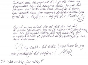 Et glimt av mors svar på intervjuspørsmålene